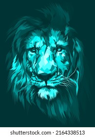 Lion head vector art illustration