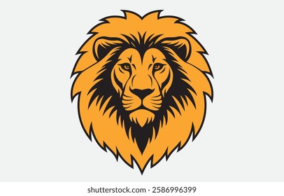 Lion head vector art Illustration Isolated on white background
