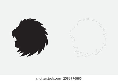 Lion head vector art Illustration Isolated on white background
