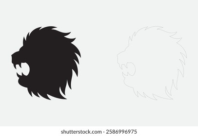 Lion head vector art Illustration Isolated on white background

