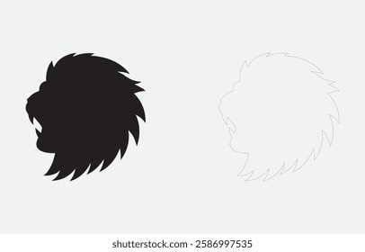 Lion head vector art Illustration Isolated on white background
