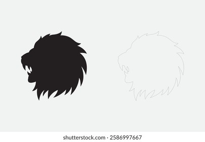 Lion head vector art Illustration Isolated on white background
