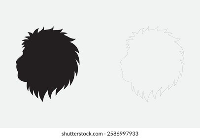 Lion head vector art Illustration Isolated on white background
