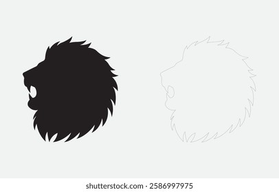 Lion head vector art Illustration Isolated on white background
