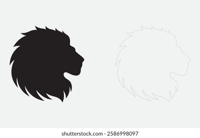 Lion head vector art Illustration Isolated on white background
