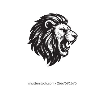 Ilustración del Arte vectorial de la cabeza del león, aislado en el fondo blanco