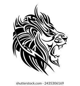 Lion head vector art logo