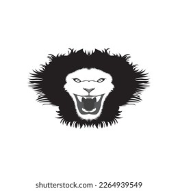 lion head vector, black and white illustration, for logo design ready to convert eps file