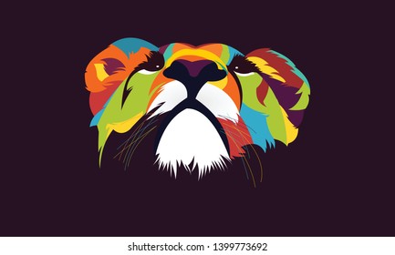 lion head vector colorfull style 