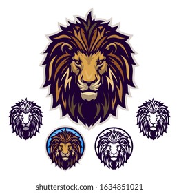 Lion head vector emblem with four variations.