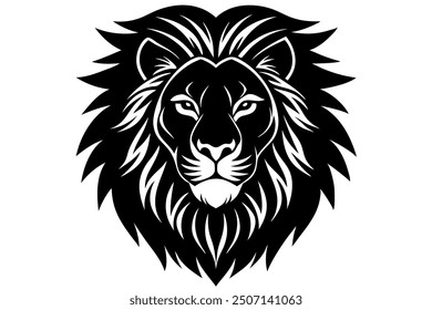 A lion head vector flat illustration on white background