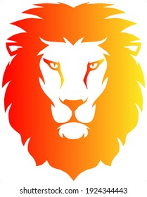 lion head vector in gradient background