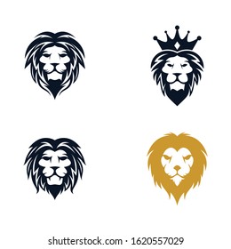 Lion head vector icon illustration
