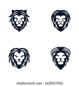 Lion head vector icon illustration