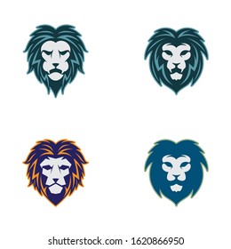 Lion head vector icon illustration