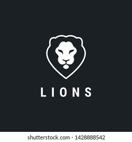 lion head vector icon logo design