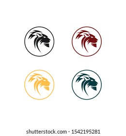 Lion Head Vector Icon Logo Template