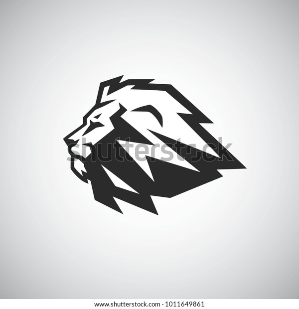 ライオンの頭のベクター画像アイコンロゴテンプレート のベクター画像素材 ロイヤリティフリー