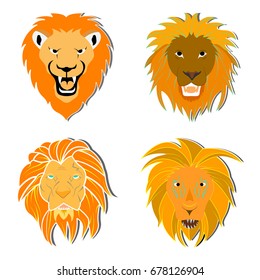 Lion head, vector illustration