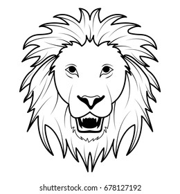 Black White Decorative Hand Drawn Lionvector Stock Vector (Royalty Free ...