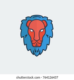 Lion Head. Vector, Illustration