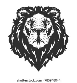 Lion head. Vector illustration.