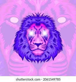 Diseño de ilustración vectorial de cabeza de león