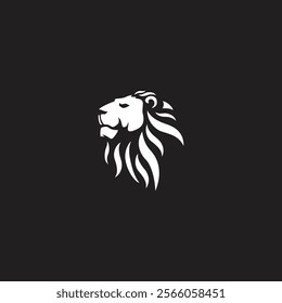 lion head vector illustration for icon, symbol or logo. lion head flat logo