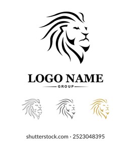 Logotipo de la Ilustración vectorial de cabeza de león