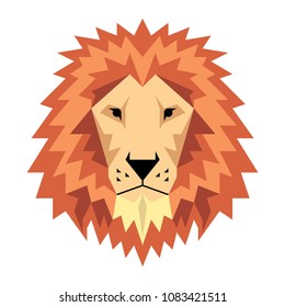 Lion head, vector illustration on white background