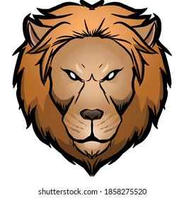 Lion head vector illustration on white background