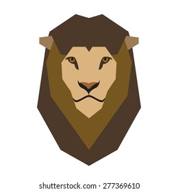 lion head vector illustration on white. king of all animals, symbol of courage.