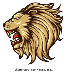 Lion Head Vector Illustration Roaring