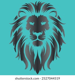 Lion head vector illustration with symmetrical design (Black and White), for your logo template or any you like to use. 