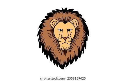 Lion head vector illustration with symmetrical design, for your logo template