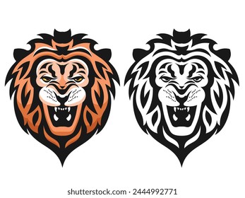 Lion head. Vector illustration for tattoo