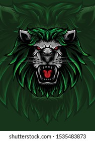 Lion head vector illustration for T-shirt print design or outwear