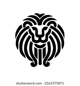 lion head vector illustration.black lion logo