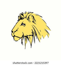 lion head vector isolated on white background