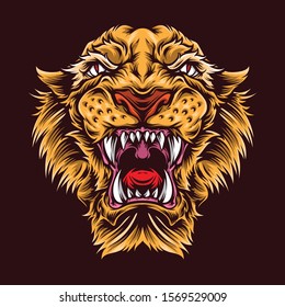 lion head vector and logo