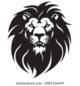 Logotipo del vector de la cabeza de león, logotipo negro de león  