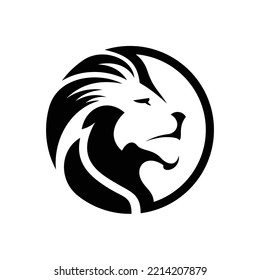 Plantilla de diseño de logotipo de vectores de cabeza de león