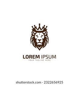 lion head vector logo design silhouette isolated on white background.
