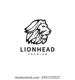Lion head vector logo design illustration