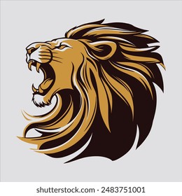 Lion head vector logo design, lion icon,  lion logo vector design,