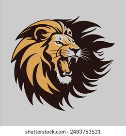 Lion head vector logo design, lion icon, logo lion