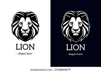 Lion head vector logo design, lion icon