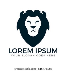 Lion head vector logo design.