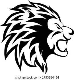 Lion head vector logo icon black illustration
