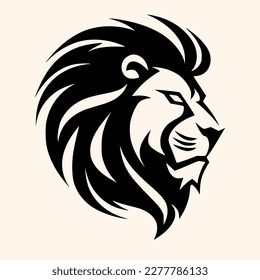 Lion head vector for logo or icon, drawing Elegant minimalist style Illustration